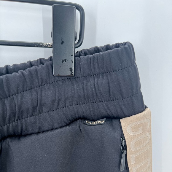 Goldbergh Gwen Track Black Logo Printed Drawstring Tuxedo Stripe Pants - Picture 4 of 11